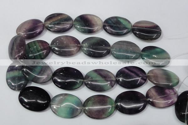 CFL172 15.5 inches 25*35mm oval natural fluorite beads wholesale