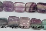 CFL174 15.5 inches 14*14mm square natural fluorite beads wholesale