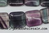 CFL175 15.5 inches 18*18mm square natural fluorite beads wholesale