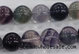 CFL205 15.5 inches 14mm round purple fluorite gemstone beads wholesale