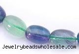 CFL25 A- grade 10*14mm egg-shaped natural fluorite gemstone bead