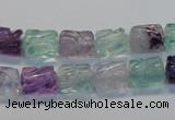 CFL305 15.5 inches 8*10mm carved column natural fluorite beads