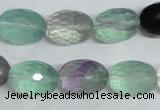 CFL308 15.5 inches 12*16mm faceted rice natural fluorite beads