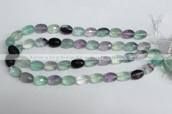 CFL308 15.5 inches 12*16mm faceted rice natural fluorite beads