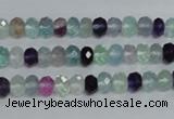 CFL312 15.5 inches 4*6mm faceted rondelle natural fluorite beads