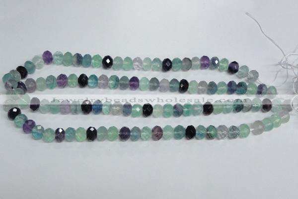 CFL313 15.5 inches 8*10mm faceted rondelle natural fluorite beads