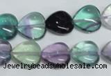 CFL316 15.5 inches 12*12mm heart natural fluorite beads wholesale