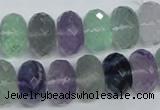 CFL341 15.5 inches 10*14mm faceted rondelle natural fluorite beads