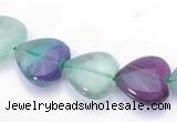 CFL40 12*12mm B grade heart natural fluorite gemstone beads