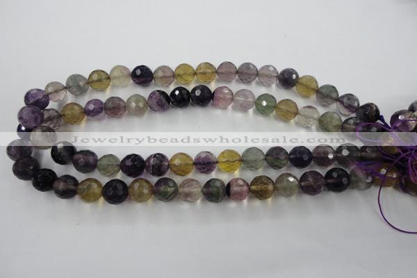 CFL405 15.5 inches 12mm faceted round rainbow fluorite beads