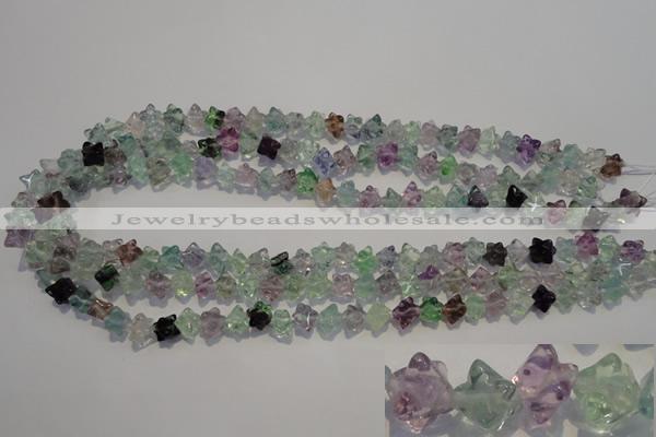 CFL480 15.5 inches 6*6mm carved cube natural fluorite beads