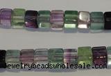 CFL488 15.5 inches 6*6mm cube natural fluorite beads