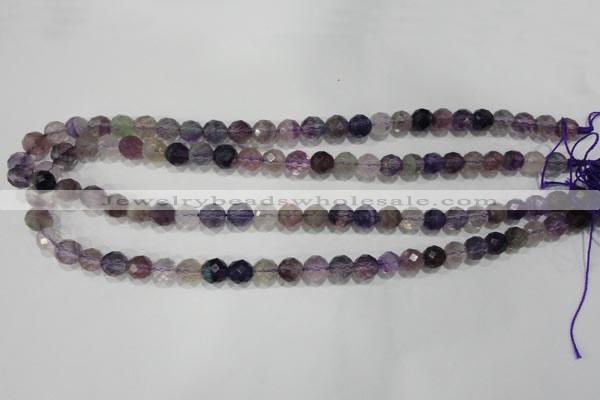 CFL500 15.5 inches 8mm faceted round fluorite beads wholesale