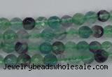 CFL51 15.5 inches 6mm faceted round AB grade natural fluorite beads