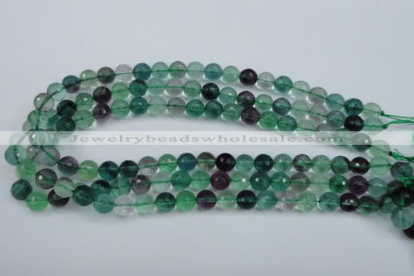 CFL63 15.5 inches 10mm faceted round A grade natural fluorite beads