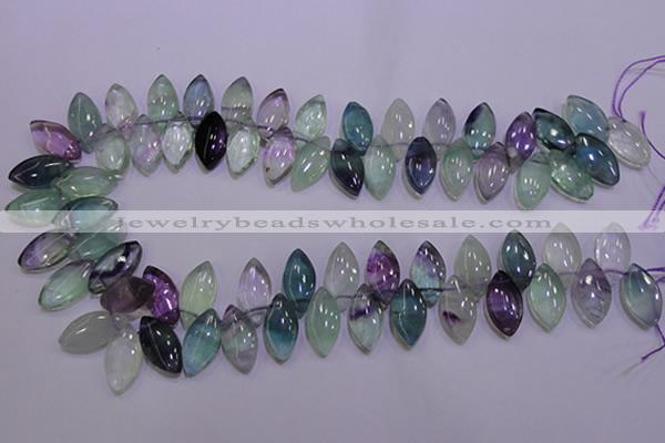 CFL701 Top-drilled 9*18mm marquise natural fluorite beads wholesale