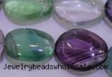 CFL724 15.5 inches 18*27mm nuggets natural fluorite beads wholesale