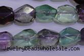 CFL726 15.5 inches 11*15mm faceted nuggets natural fluorite beads