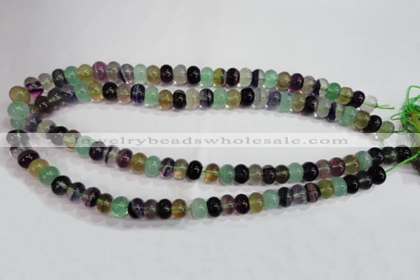 CFL762 15.5 inches 6*10mm rondelle rainbow fluorite gemstone beads