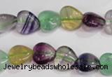 CFL788 15.5 inches 8mm heart rainbow fluorite gemstone beads