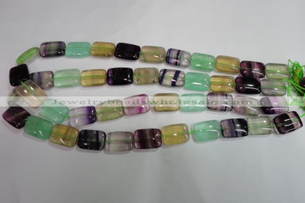 CFL793 15.5 inches 12*16mm rectangle rainbow fluorite gemstone beads