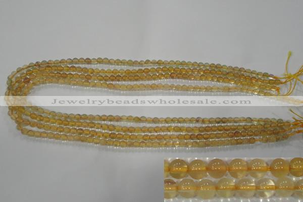 CFL800 15.5 inches 4mm round yellow fluorite gemstone beads