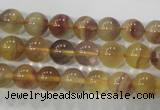 CFL802 15.5 inches 8mm round yellow fluorite gemstone beads