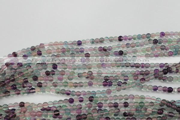 CFL901 15.5 inches 4mm round rainbow fluorite gemstone beads