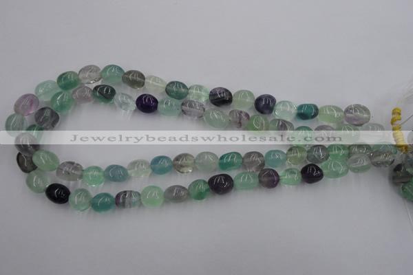 CFL952 15.5 inches 11*12mm nuggets natural fluorite beads wholesale