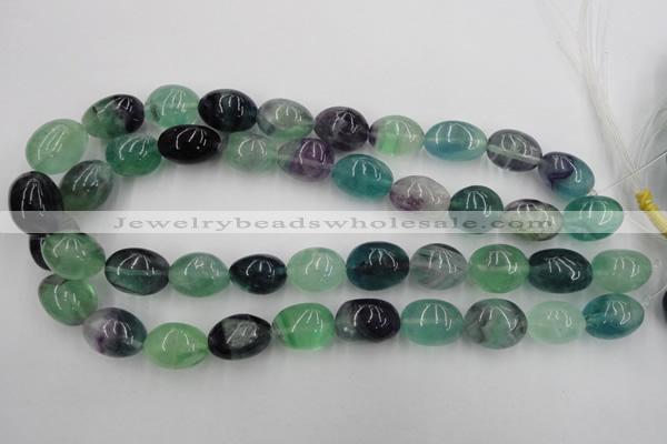 CFL953 15.5 inches 15*20mm nuggets natural fluorite beads wholesale