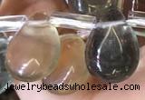 CFL963 Top drilled 10*14mm flat teardrop natural fluorite beads