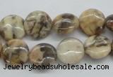 CFS07 15.5 inches 12mm flat round natural feldspar gemstone beads