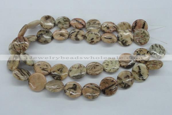 CFS08 15.5 inches 25mm flat round natural feldspar gemstone beads