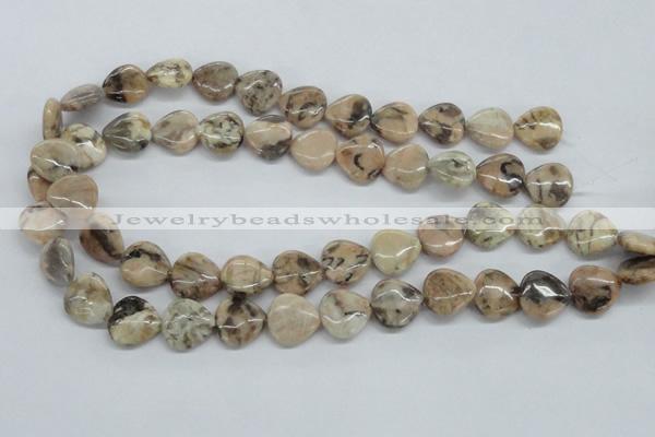 CFS11 15.5 inches 16*16mm heart natural feldspar gemstone beads