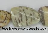 CFS206 22*30mm twisted rectangle natural feldspar gemstone beads