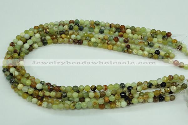 CFW01 15.5 inches 4mm faceted round flower jade beads wholesale