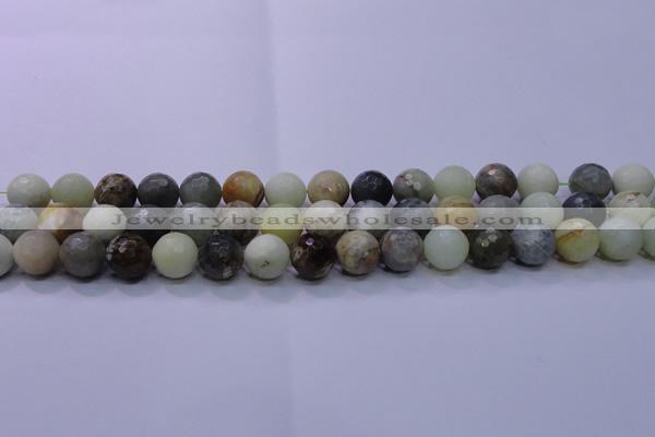 CFW05 15.5 inches 12mm faceted round flower jade beads wholesale