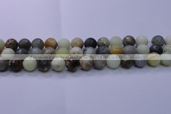 CFW07 15.5 inches 16mm faceted round flower jade beads wholesale