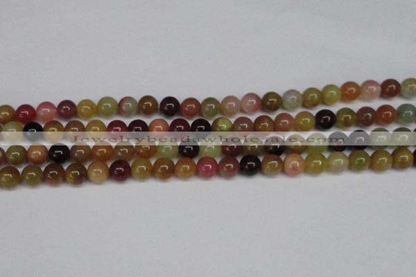 CFW102 15.5 inches 8mm round flower jade gemstone beads