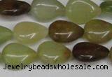 CFW121 15.5 inches 12*16mm flat teardrop flower jade gemstone beads