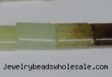 CFW143 15.5 inches 13*18mm flat tube flower jade gemstone beads