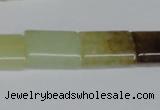 CFW144 15.5 inches 15*20mm flat tube flower jade gemstone beads