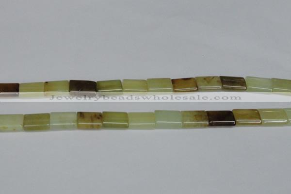 CFW144 15.5 inches 15*20mm flat tube flower jade gemstone beads