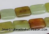 CFW149 15.5 inches 12*16mm rectangle flower jade gemstone beads