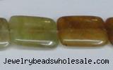 CFW151 15.5 inches 15*20mm rectangle flower jade gemstone beads