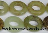 CFW168 15.5 inches 22mm donut flower jade gemstone beads