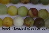 CFW203 15.5 inches 10mm round matte flower jade beads wholesale