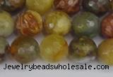 CFW213 15.5 inches 10mm faceted round flower jade beads