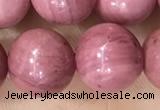 CFW54 15.5 inches 12mm round natural pink wooden jasper beads