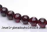 CGA08 multi sizes faceted round natural garnet gemstone beads Wh